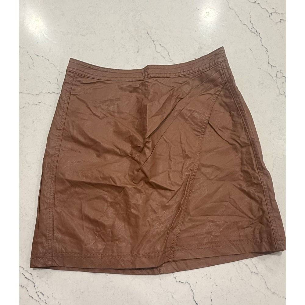 Free People Womens Size 4 Faux Leather Mini Skirt Camel Tan